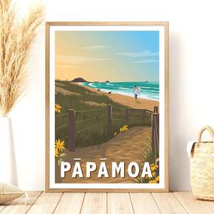 Bay Of Plenty: Pāpāmoa Travel Poster, New Zealand
