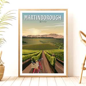 Martinborough Vines: Martinborough Vines - Travel Poster, New Zealand