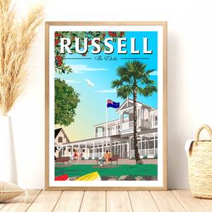 Northland Ntl: Russell - "The Duke" - Travel Poster, New Zealand