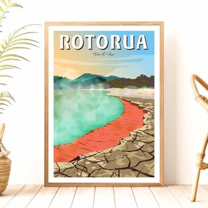 Rotorua Waiotapu - Travel Poster, New Zealand