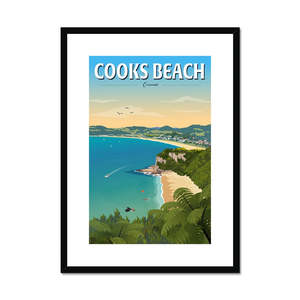 Cooks Beach Framed & Mounted Print