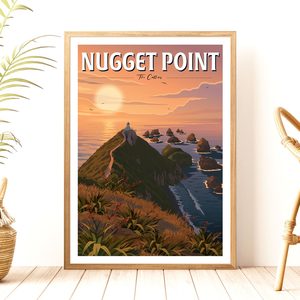 Travel Posters: Nugget Point Travel Poster, Otago, New Zealand