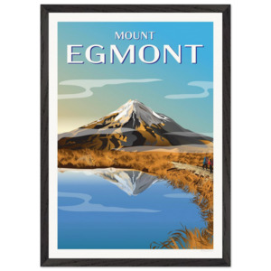 Mount Egmont Travel Poster - Taranaki, New Zealand