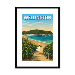 Wellington Island Bay Framed & Mounted Print