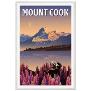 Travel Posters: Mount Cook Lupins Travel Poster - Canterbury, New Zealand