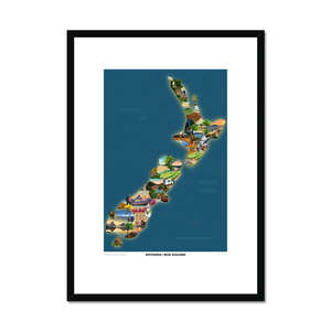 Aotearoa New Zealand Blue Framed & Mounted Print
