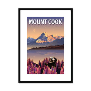 Mount Cook Lupins Framed & Mounted Print
