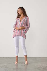 Caju: Multi Stripe Top With Sequins