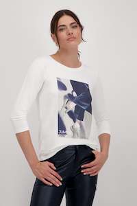 Monari: Monari Round neck Tee -off white