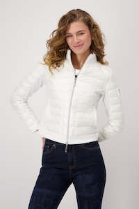 Monari: Monari  Quilted Stand up  collar Jacket -Sandshell