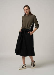 OSBOURNE DRESS -KHAKI -Pre order Due 20 Feb