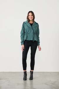 Caju: CZ907 Crop Trench -Teal/blue