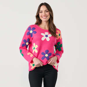 Caju: CZ945 Bright Flower Knit -Pink