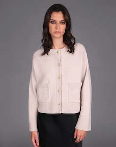 Storm: Chunky Merino Classic cardi -Chalk