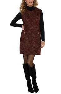 Liverpool: Sleeveless Shift Dress -Bordeaux