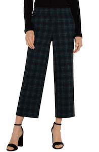 Liverpool: Mable Pull on crop straight - Forest plaid
