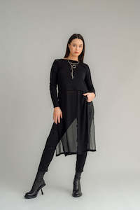 Merino Cross Fire Tunic Black