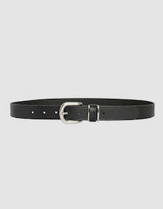 LOOP LEATHER Laura Leather Belt -Black