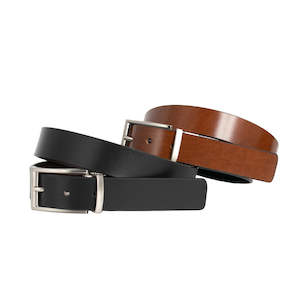 Loop Leather: Loop Leather Sandwich Reversible Leather Belt