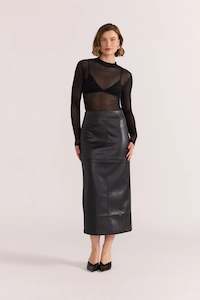 Staple The Label: EDIE PU MIDI SKIRT