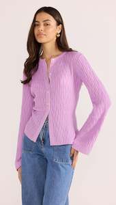 Johnna Button Knit Top -Lilac