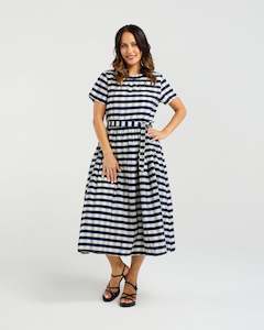 Zafina: Scarlett Dress-Navy Check