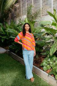 Zafina: Willow Top-Dynamic Stripe