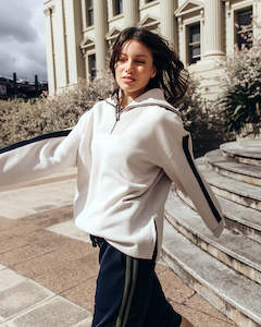 Foxwood: Foxwood Knit Collar Crew Bone