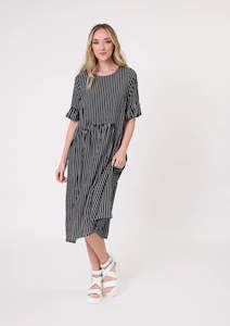 Lemon Tree: Madonna Dress -Black White Stripe
