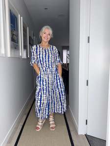 Madonna Dress -Cobalt Print