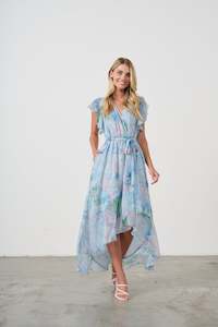 HF2641 WRAP DRESS-FLUTTER SLEEVE