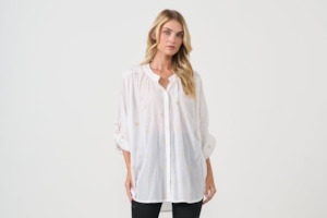 HF2660 SHIRT-FLOWER EMBROIDERY