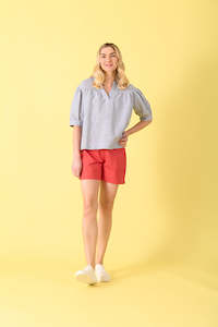 Charlie Jane: Windsor shirt -navy stripe