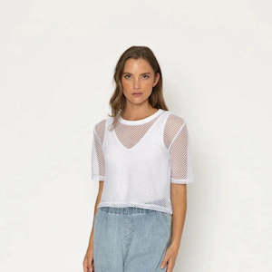 ARROW MESH TOP -WHITE