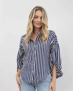 Mi Moso: Bronte Shirt-Blue stripe
