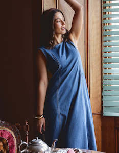 Foxwood: Solene Denim Dress Mid Blue