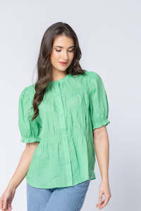 Seeking Lola: BONITA BLOUSE-EMERALD