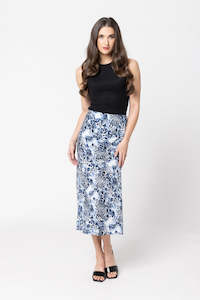 Milan Bias Skirt-water leopard