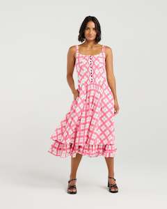 Lily Dress-Pink Gridlock
