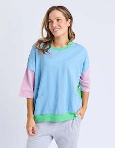 Elm Clothing: Mazie Sweat-Dusk Blu/ Pnk/ Spgr