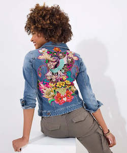 Boutique Tallulah Embroidered Denim Jacket