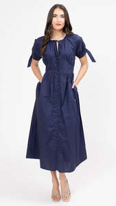 Seeking Lola: Eternity v neck midi dress - Navy