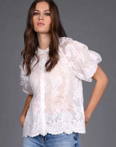STORM embroidered lace shirt -white