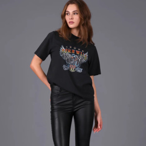 Storm: STORM BORN TO BE WILD TEE-VINTAGE BLACK