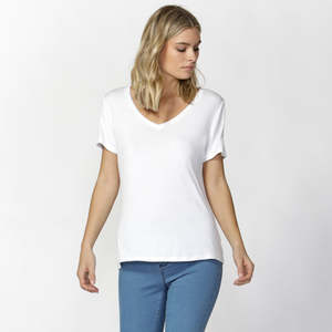 Under 50 Outlet: Ayla V Neck Tee White