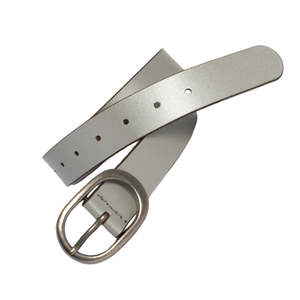 Tahlia Metallic Leather Belt-SILVER