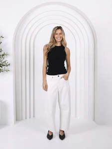 TONI BARREL JEANS - White
