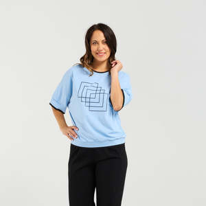 Graphic Tees: Gemma Top-Blue