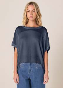 Fate Becker: ESTHER KNIT TOP-Navy