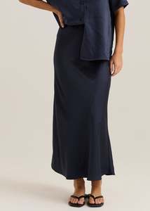 TOP SELLER-JASPER SLIP SKIRT-Navy